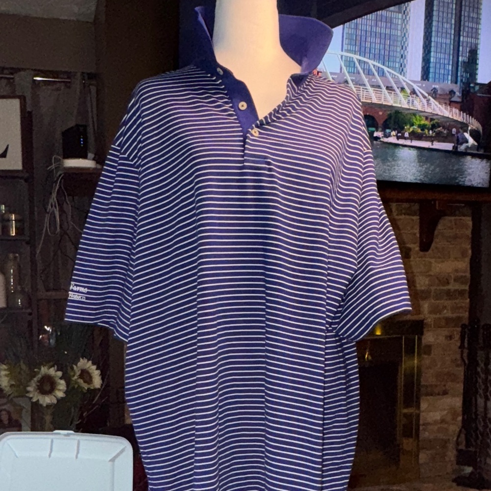 Polo Golf by Ralph Lauren Navy and White Striped Polo Shirt